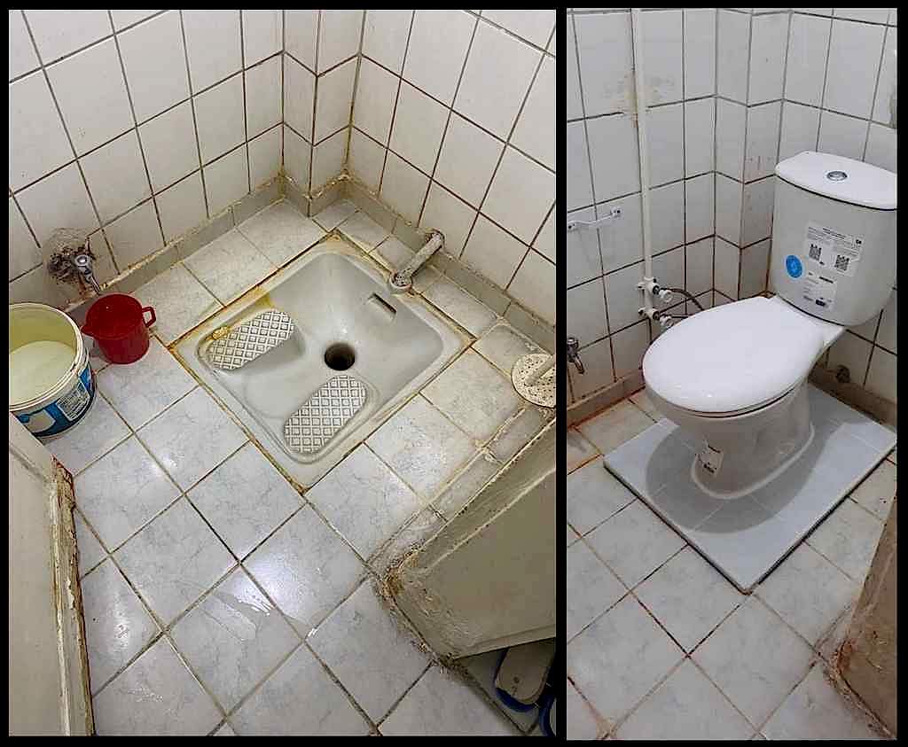 ankara klozet aparatı ile alaturka tuvalete klozet montajı